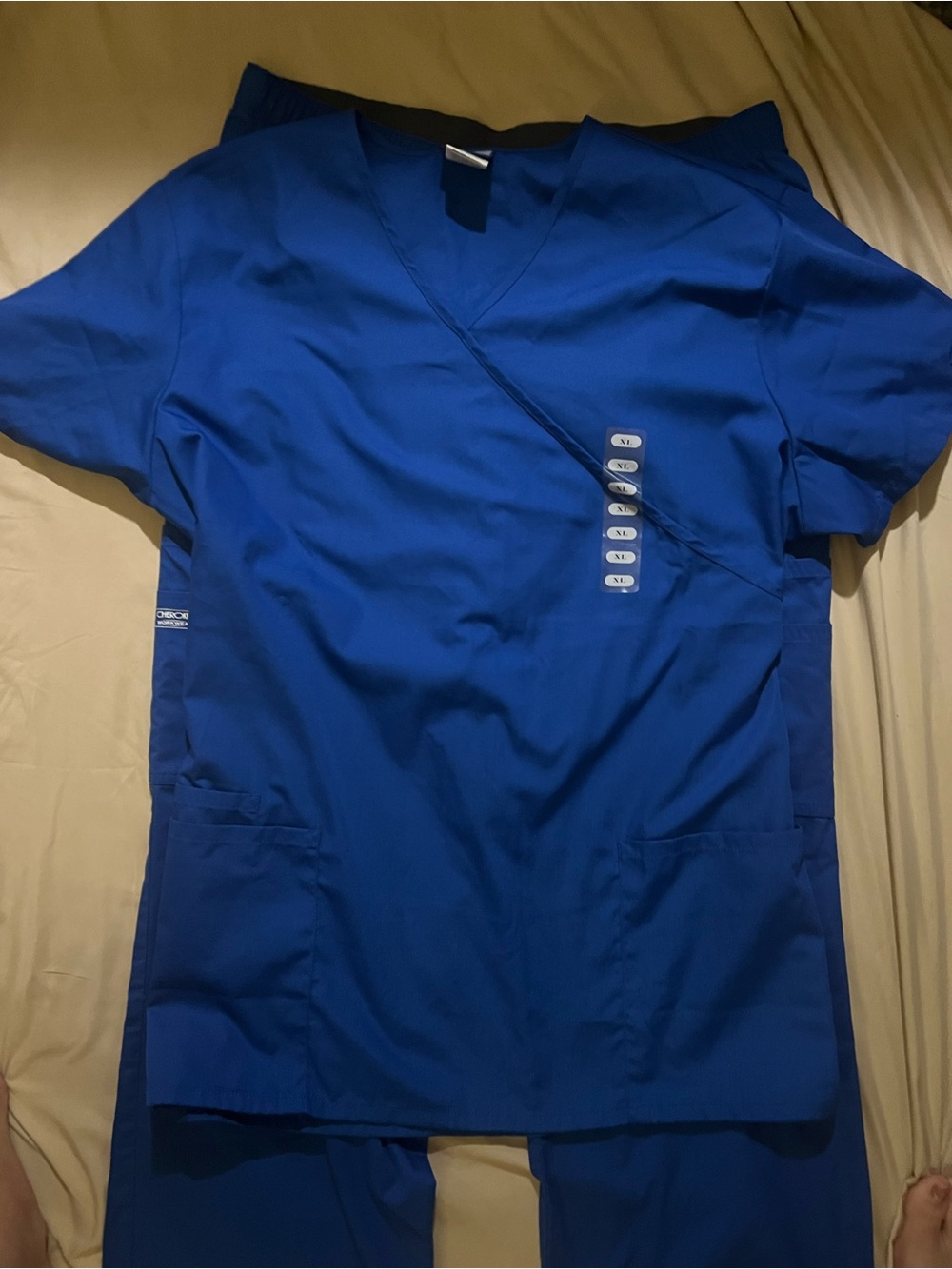 Cherokee Women's Scrub Top and Pants in Royal Blue